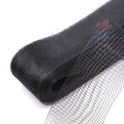 10cm Horsehair Braid Nylon Net Black - 1meter
