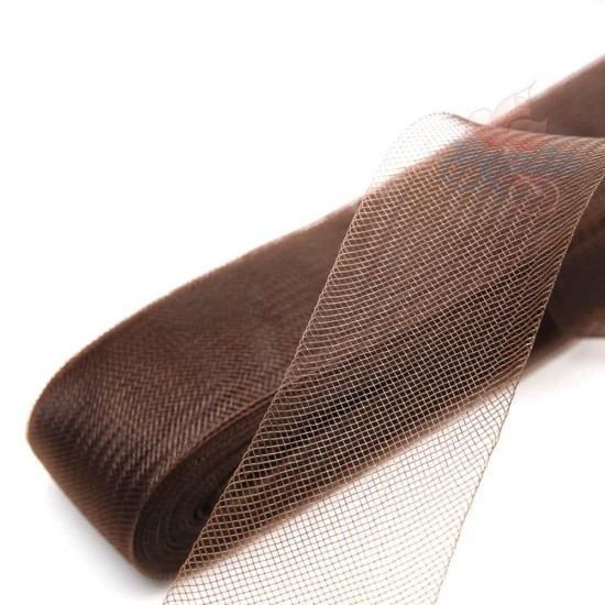  Horsehair Braid Nylon Net Chocolate - 1meter 12cm