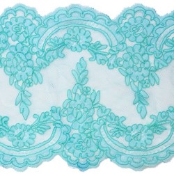 40191 Border Lace 2 Sided Turquoise #547 - 1 Meter