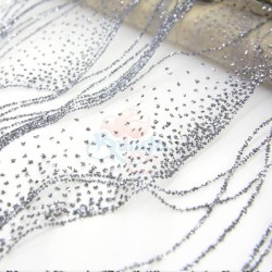 Glitter Lace Fabric Grey #577 - 1 Meter GL29 