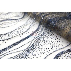 Kain Renda Glitter Navy #560 - 1 Meter GL29 
