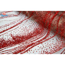 Kain Renda Glitter Merah  #519 - 1 Meter GL29