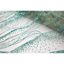 Kain Renda Glitter Turquoise #547 - 1 Meter GL29 