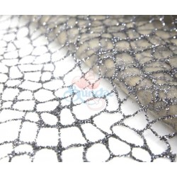 Kain Renda Glitter Kelabu #577 - 1 Meter GL32 