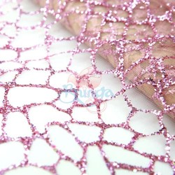 Glitter Lace Fabric Light Magenta #515 - 1 Meter GL32 