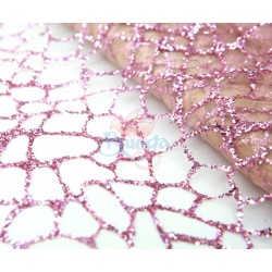 Kain Renda Glitter Magenta Muda #515 - 1 Meter GL32 