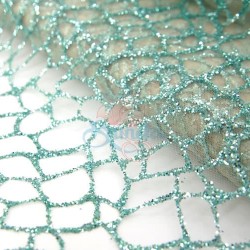 Glitter Lace Fabric Turquoise #547 - 1 Meter GL32 