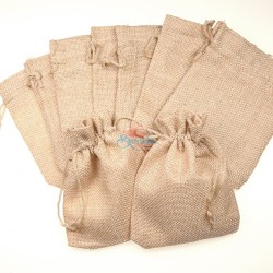 Small Cotton Linen Pouch Cream (9.5cm x 11.5cm) - 10pcs