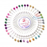 Steel Pin Round Pearl Dressmaker Mix Colour Senorita - 40pcs 3.5cm 