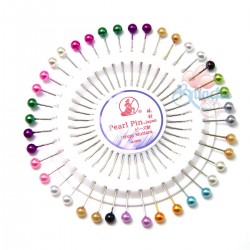 3.5cm Senorita Round Pearl Dressmaker Steel Pin Mix Colour - 40pcs