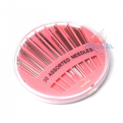 30pcs Senorita Assorted Hand Sewing Needles Silver Pink