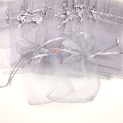 Pouch Organza Medium Light Grey (13.5cm x 21cm) - 20pcs
