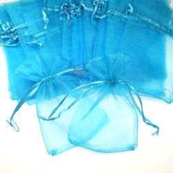 Pouch Organza Medium Pool Blue (13.5cm x 21cm) - 20pcs
