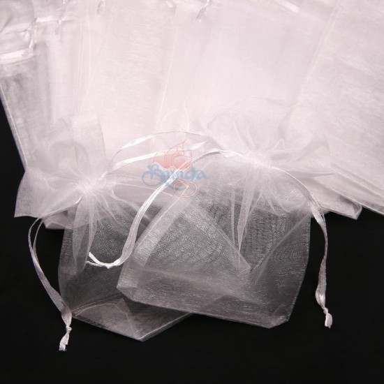 Small Organza Pouch White (9cm x 14.5cm) - 50pcs