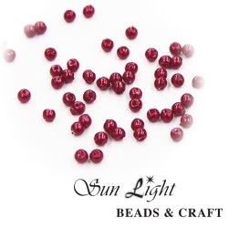 3mm Sun Light Pearl Bead Maroon - #28