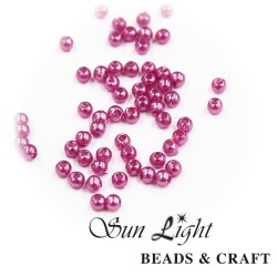 3mm Sun Light Pearl Bead Pink Magenta - #31