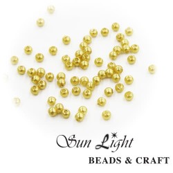 3mm Sun Light Pearl Bead Yellow Gold - #35