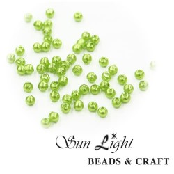 4mm Sun Light Pearl Bead Grass Green - #37