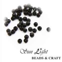 4mm Sun Light Pearl Bead Black - #BLK