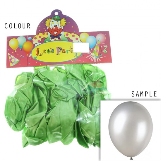 12" Plain Metallic Balloon Party - Apple Green (24pcs)