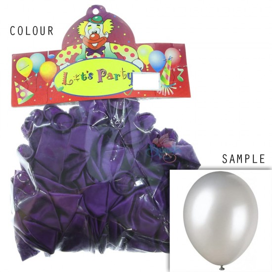 12" Plain Metallic Balloon Party - Black Purple (24pcs)
