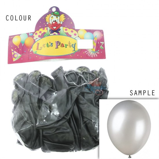 12" Plain Metallic Balloon Party - Dark Grey (24pcs)