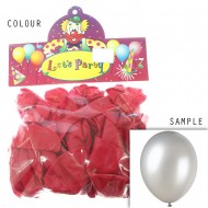 Parti Belon Metalik Biasa - Merah (24pcs) 12"
