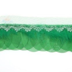 Lace Round Feather Green - 1 Meter