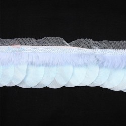Lace Round Feather Baby Blue - 1 Meter
