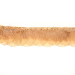 Lace Round Feather Gold Brown - 1 Meter
