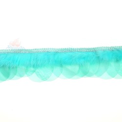 Lace Round Feather Mint Green - 1 Meter