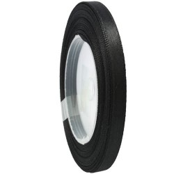 6mm Senorita Satin Ribbon - Black