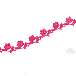 Small Chemical Prada Lace Crimson Pink - 1 Meter 1032 