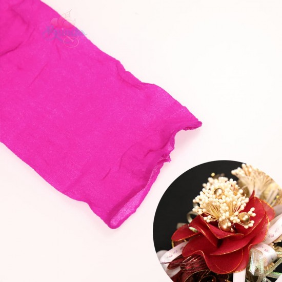 Kain Stoking untuk Bunga DIY - Hot Pink Pekat 1 Helai