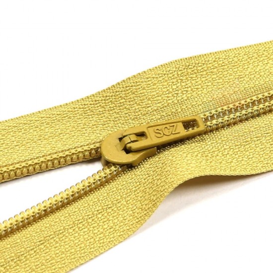 Zip Nilon Biasa Kuning Zaitun - #509 51cm 