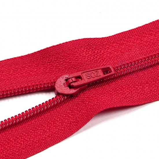 Zip Nylon Biasa Merah - #820 18cm