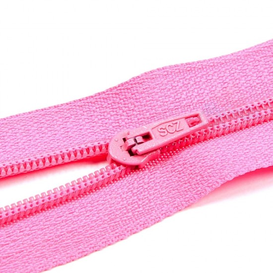  Zip Nylon Biasa Pink Lembut - #515 25cm